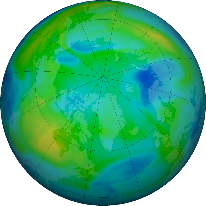 Arctic ozone map for 31 October 2018